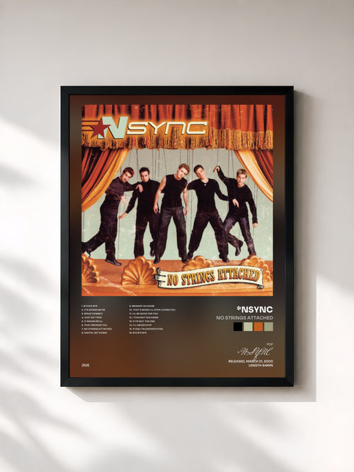 #noir Tableau de l'album No Strings Attached de *NSYNC, cadre noir, imprimé et encadré en France
