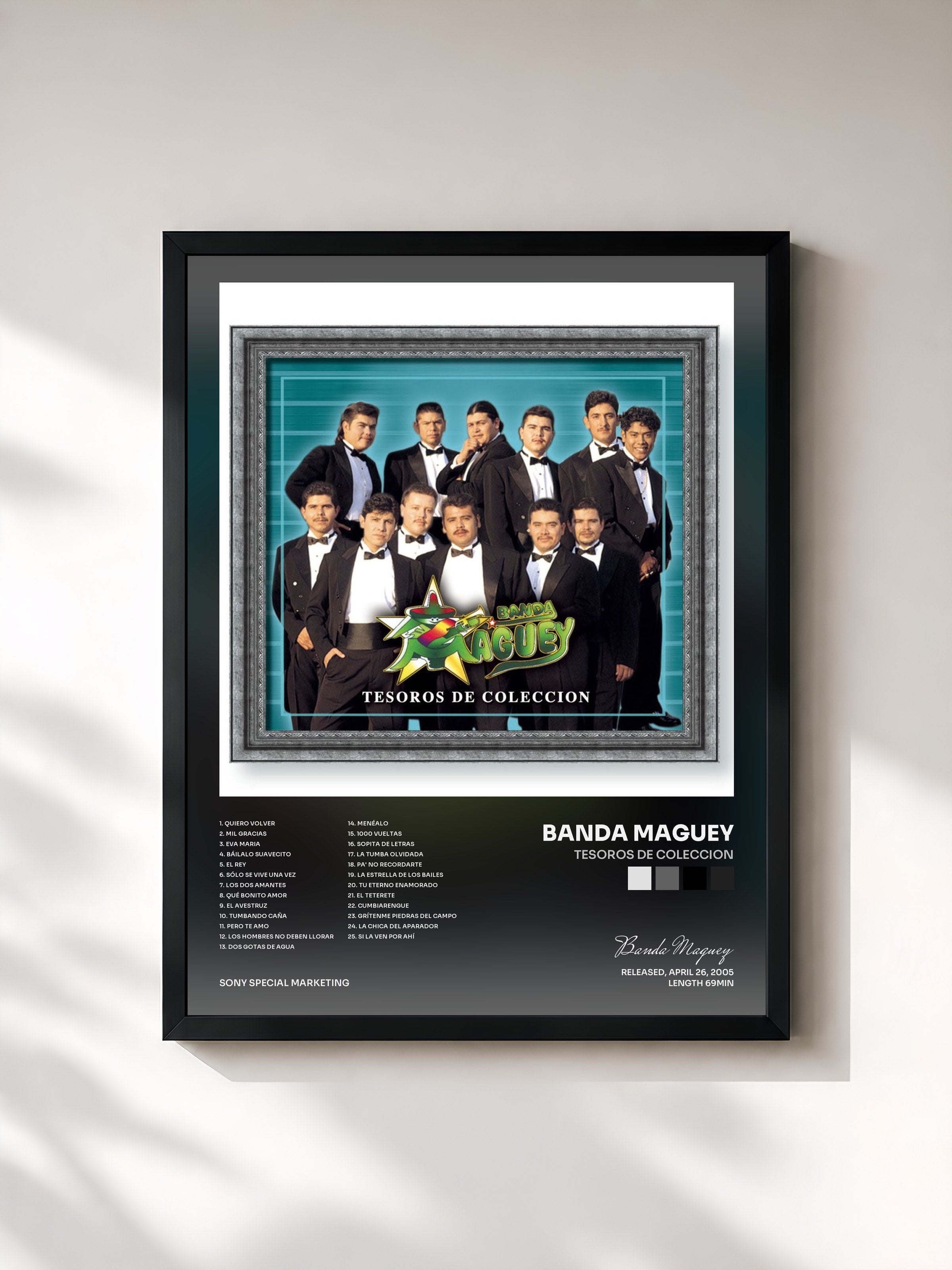 #noir Tableau de l'album Tesoros de Coleccion de Banda Maguey, cadre noir, imprimé et encadré en France