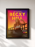 #noir Tableau de l'album Get To Know de Becky Hill, cadre noir, imprimé et encadré en France