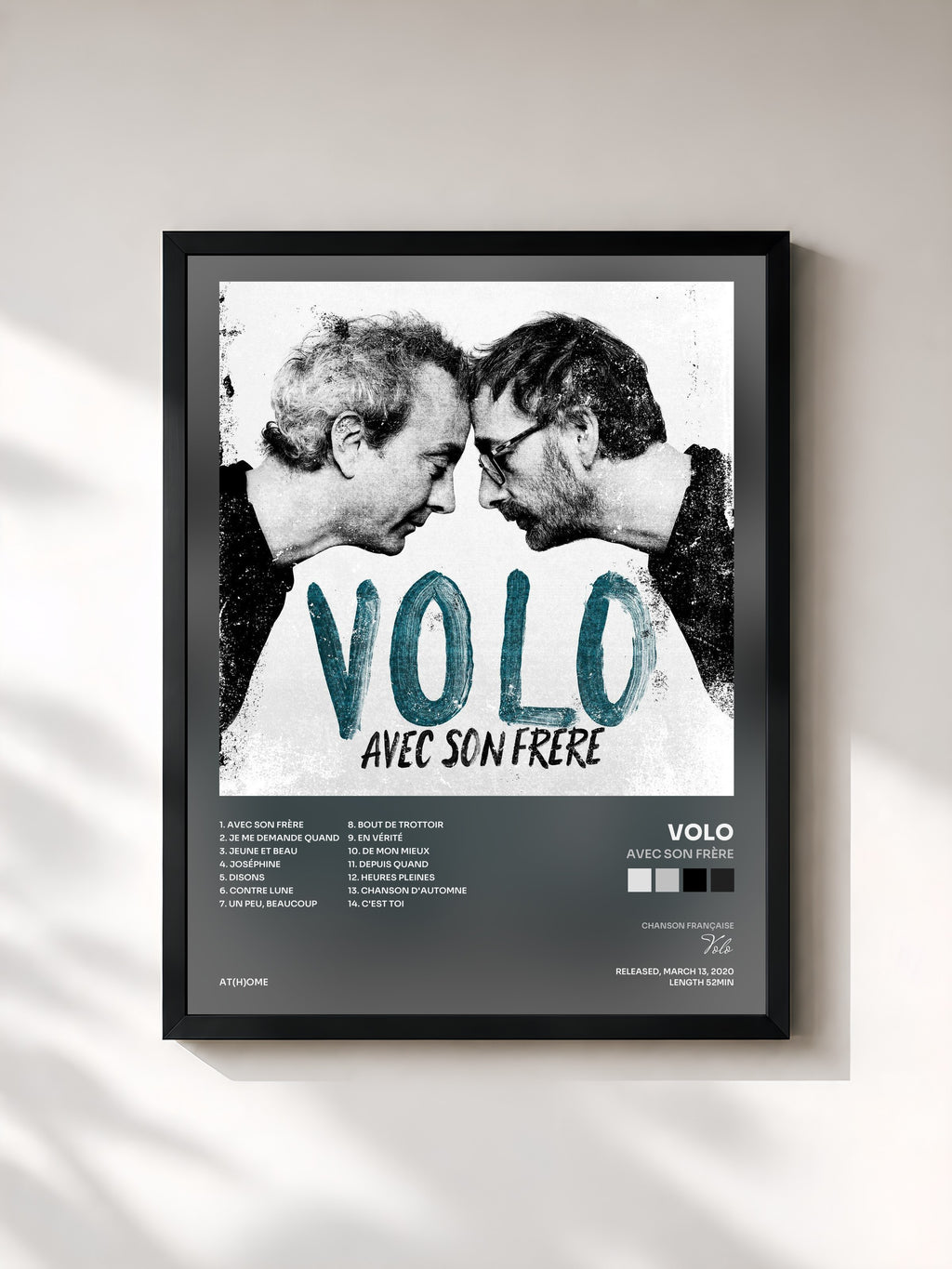 #noir Tableau de l'album Avec son frère de Volo, cadre noir, imprimé et encadré en France