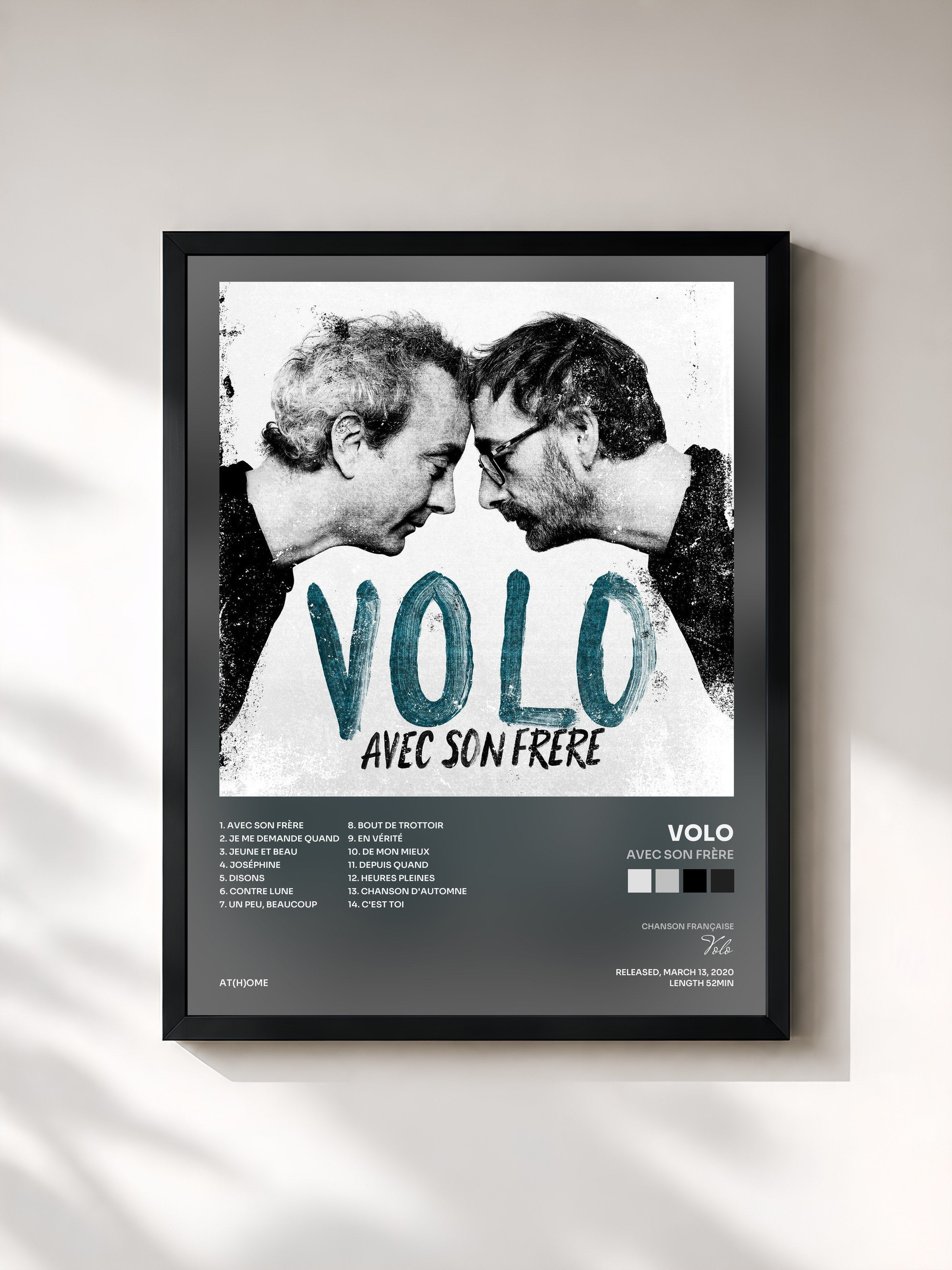 #noir Tableau de l'album Avec son frère de Volo, cadre noir, imprimé et encadré en France