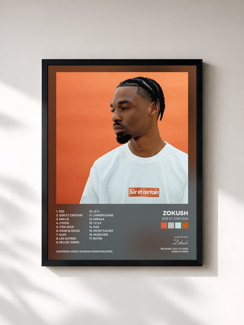 Zokush · SÛR ET CERTAIN — Affiche encadrée