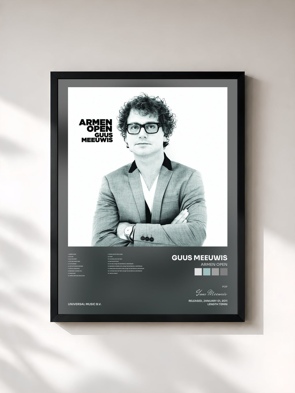 #noir Tableau de l'album Armen Open de Guus Meeuwis, cadre noir, imprimé et encadré en France