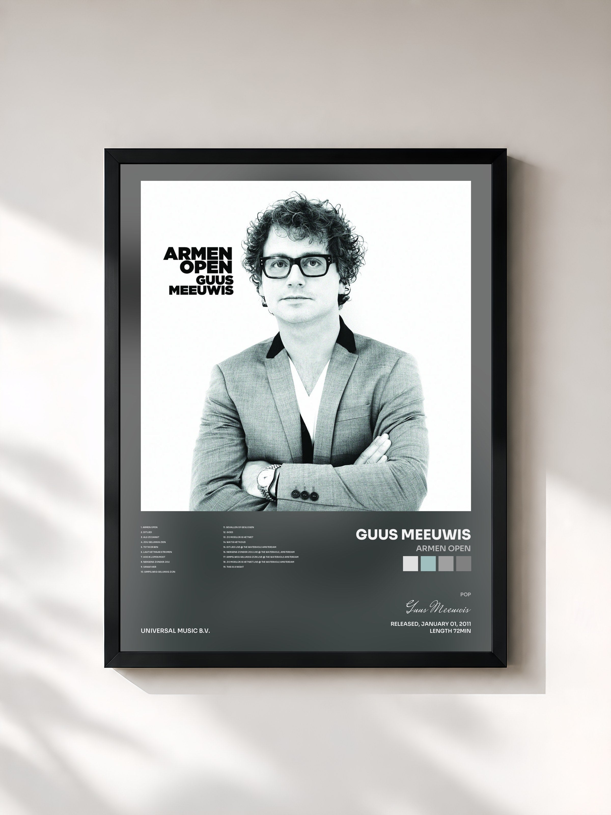 #noir Tableau de l'album Armen Open de Guus Meeuwis, cadre noir, imprimé et encadré en France