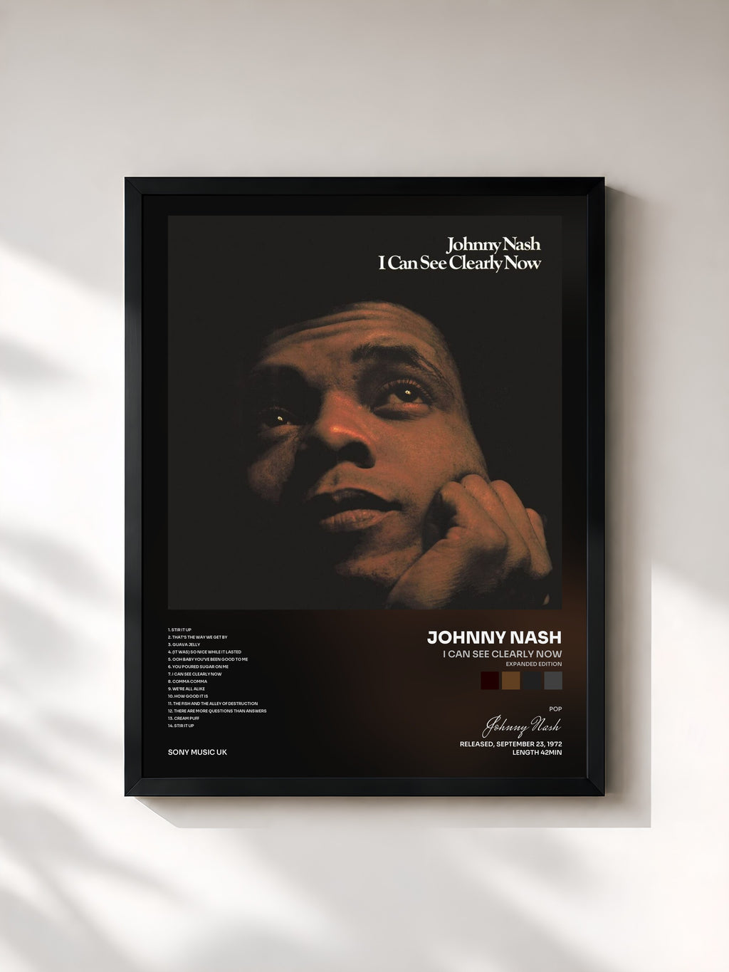 #noir Tableau de l'album I Can See Clearly Now (Expanded Edition) de Johnny Nash, cadre noir, imprimé et encadré en France