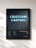 #noir Tableau de l'album Singles de Cristian Castro, cadre noir, imprimé et encadré en France
