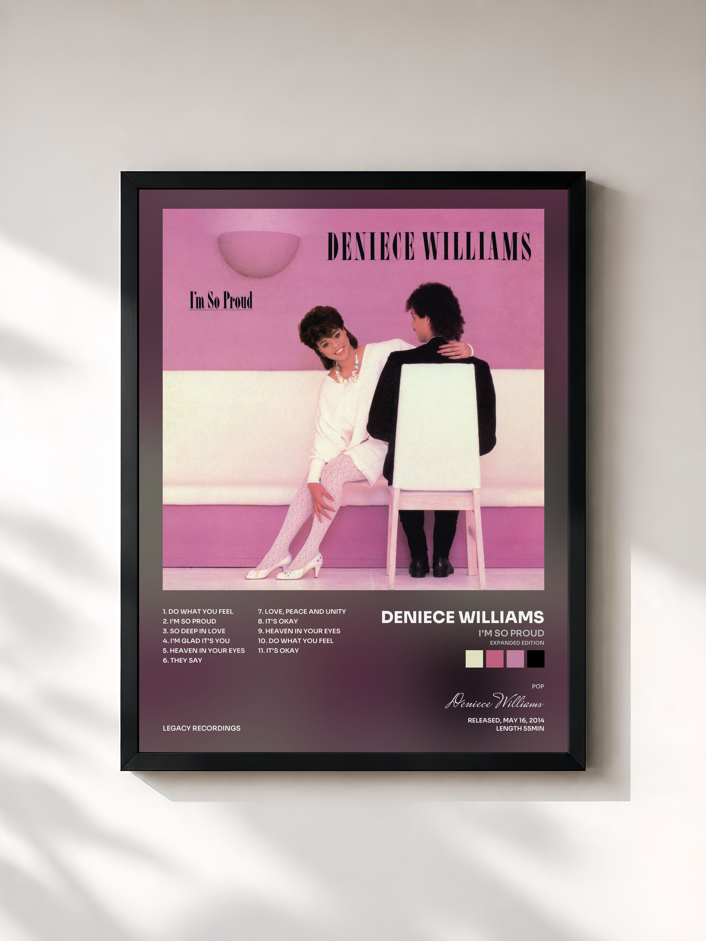 #noir Tableau de l'album I'm So Proud (Expanded Edition) de Deniece Williams, cadre noir, imprimé et encadré en France