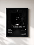#noir Tableau de l'album Disstracktions - EP de KSI, cadre noir, imprimé et encadré en France