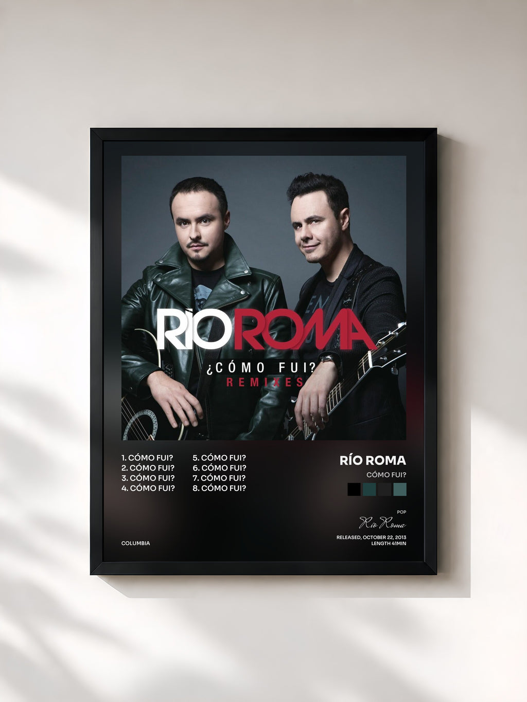 #noir Tableau de l'album Cómo Fui? de Río Roma, cadre noir, imprimé et encadré en France