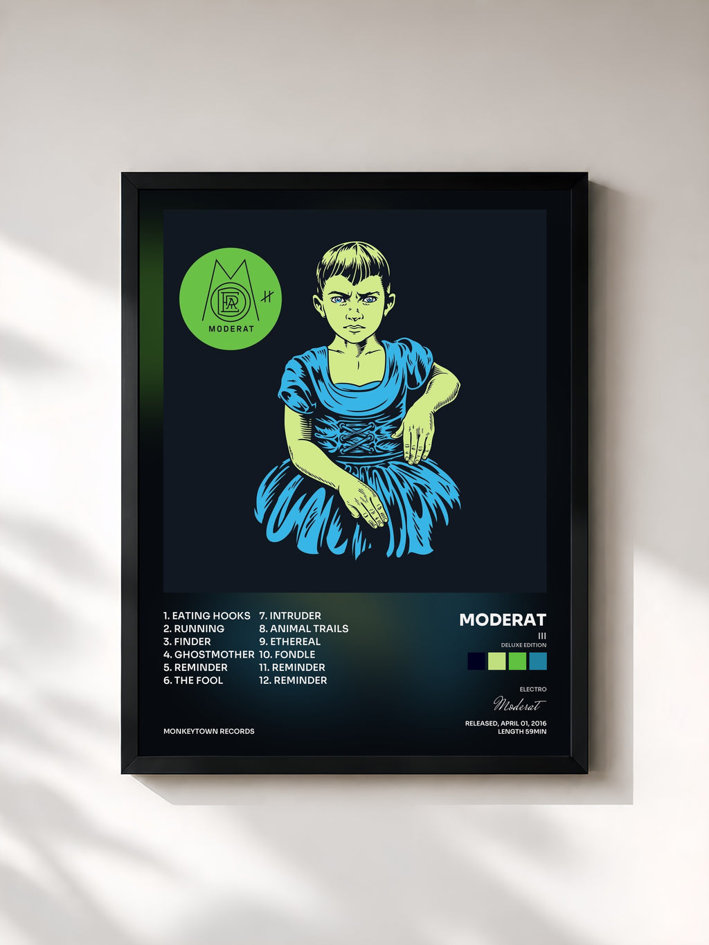 #noir Tableau de l'album III (Deluxe Edition) de Moderat, cadre noir, imprimé et encadré en France
