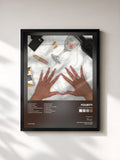 #noir Tableau de l'album LOVE IS FOR SALE de Fourty, cadre noir, imprimé et encadré en France