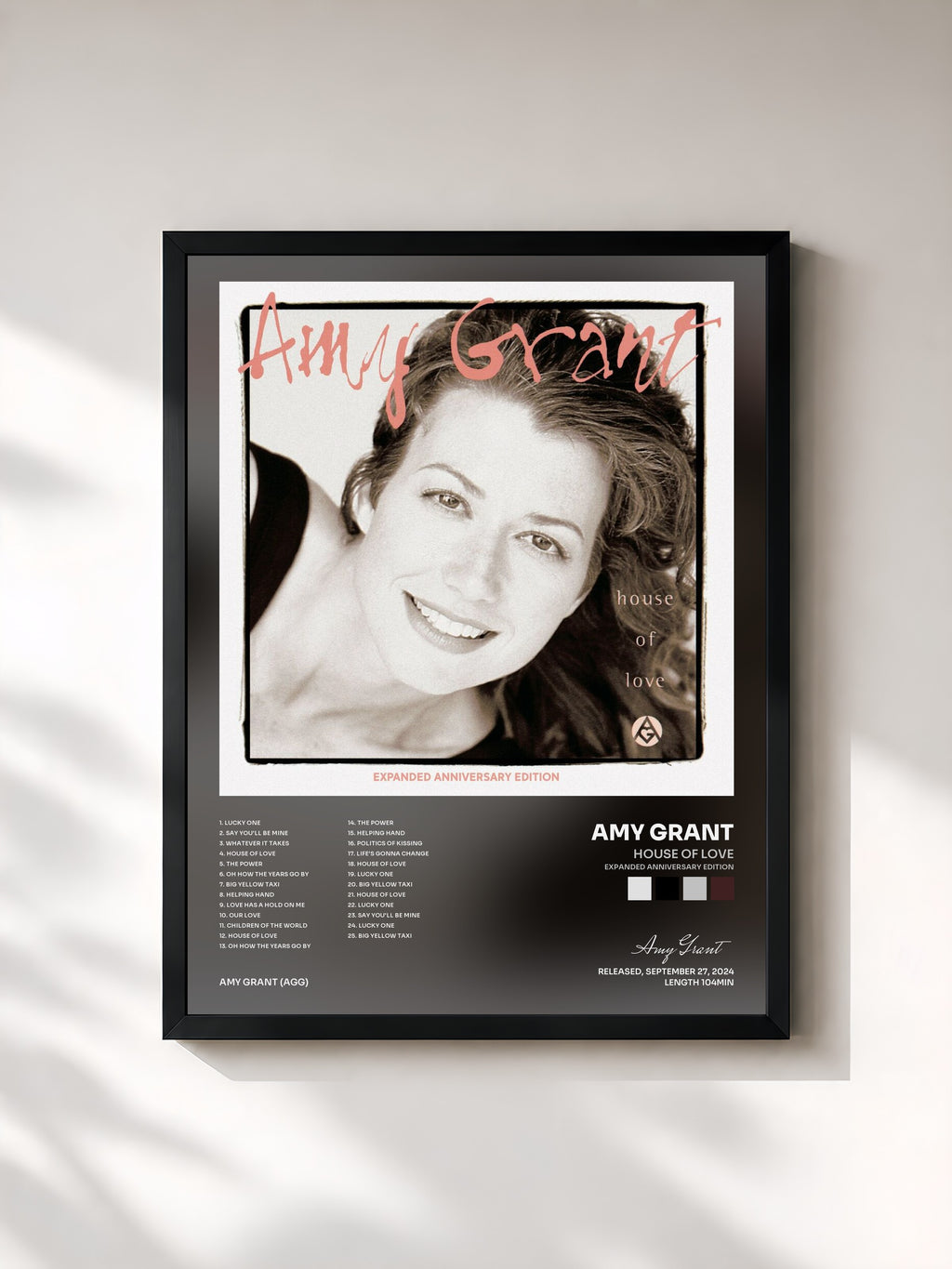 #noir Tableau de l'album House Of Love (Expanded Anniversary Edition) de Amy Grant, cadre noir, imprimé et encadré en France