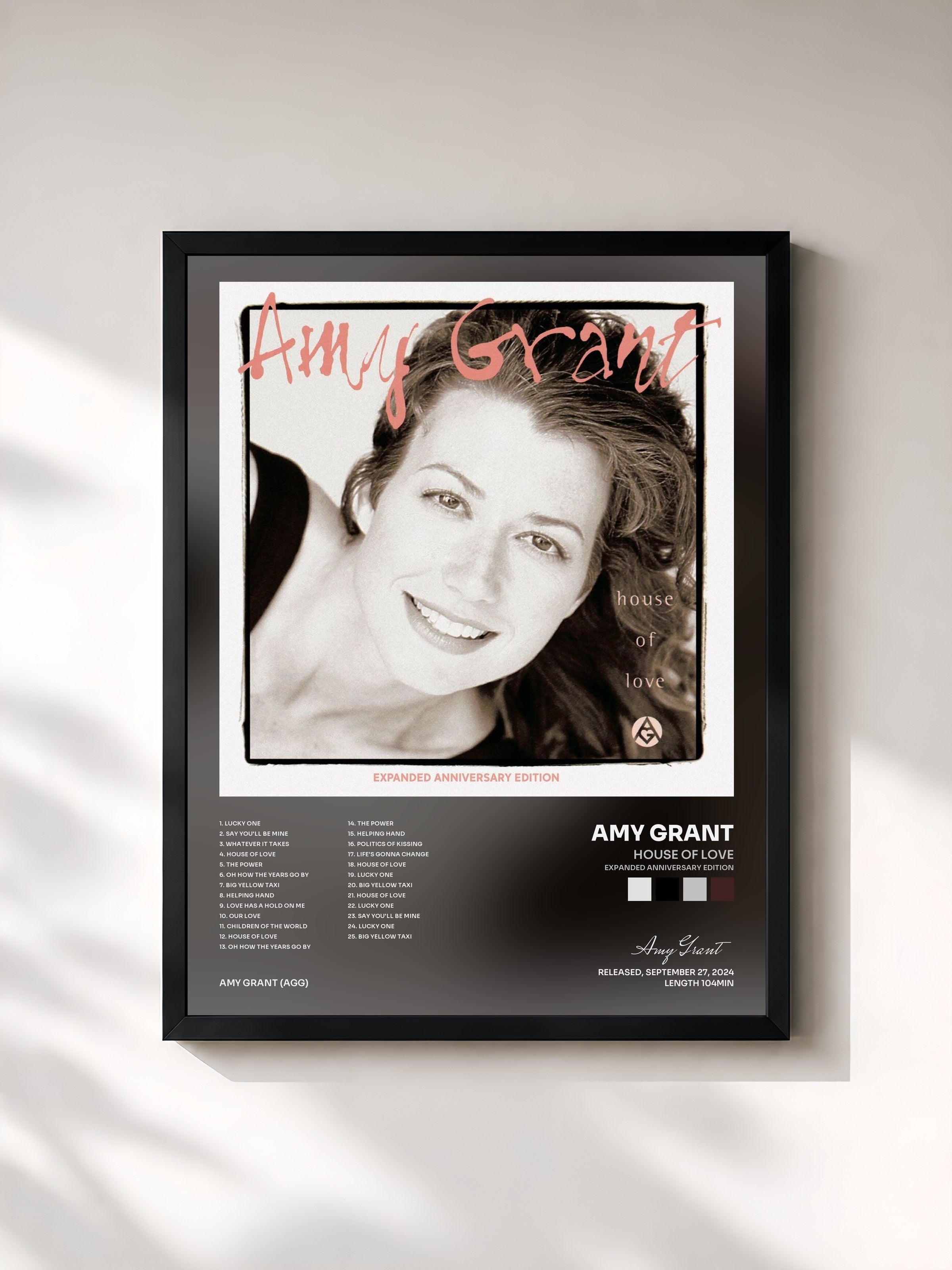 #noir Tableau de l'album House Of Love (Expanded Anniversary Edition) de Amy Grant, cadre noir, imprimé et encadré en France
