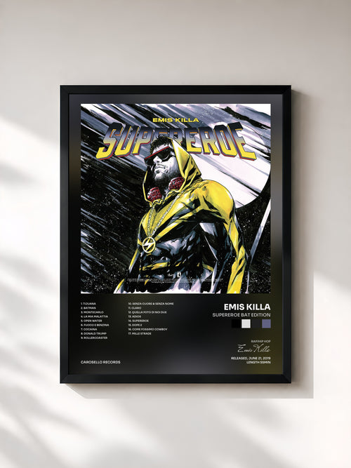 Emis Killa · Supereroe Bat Edition — Affiche encadrée