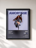 #noir Tableau de l'album AMORTAGE de JISOO, cadre noir, imprimé et encadré en France
