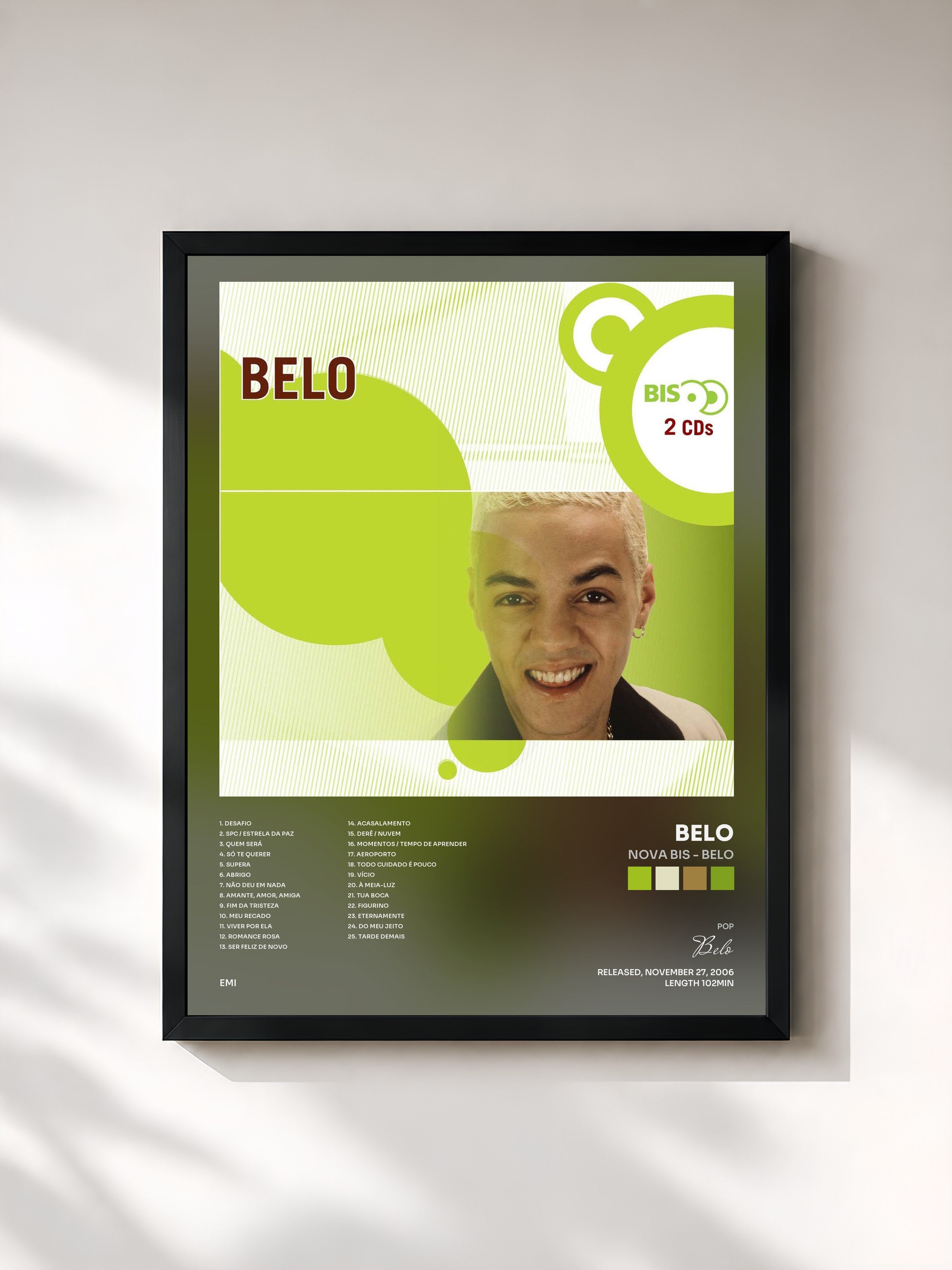 #noir Tableau de l'album Nova Bis - Belo de Belo, cadre noir, imprimé et encadré en France