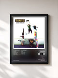 #noir Tableau de l'album Good Feeling de Travis, cadre noir, imprimé et encadré en France
