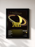 #noir Tableau de l'album Spheres de Delerium, cadre noir, imprimé et encadré en France