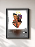 #noir Tableau de l'album BV3 de BLOODY VINYL, cadre noir, imprimé et encadré en France