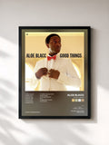 #noir Tableau de l'album Good Things de Aloe Blacc, cadre noir, imprimé et encadré en France
