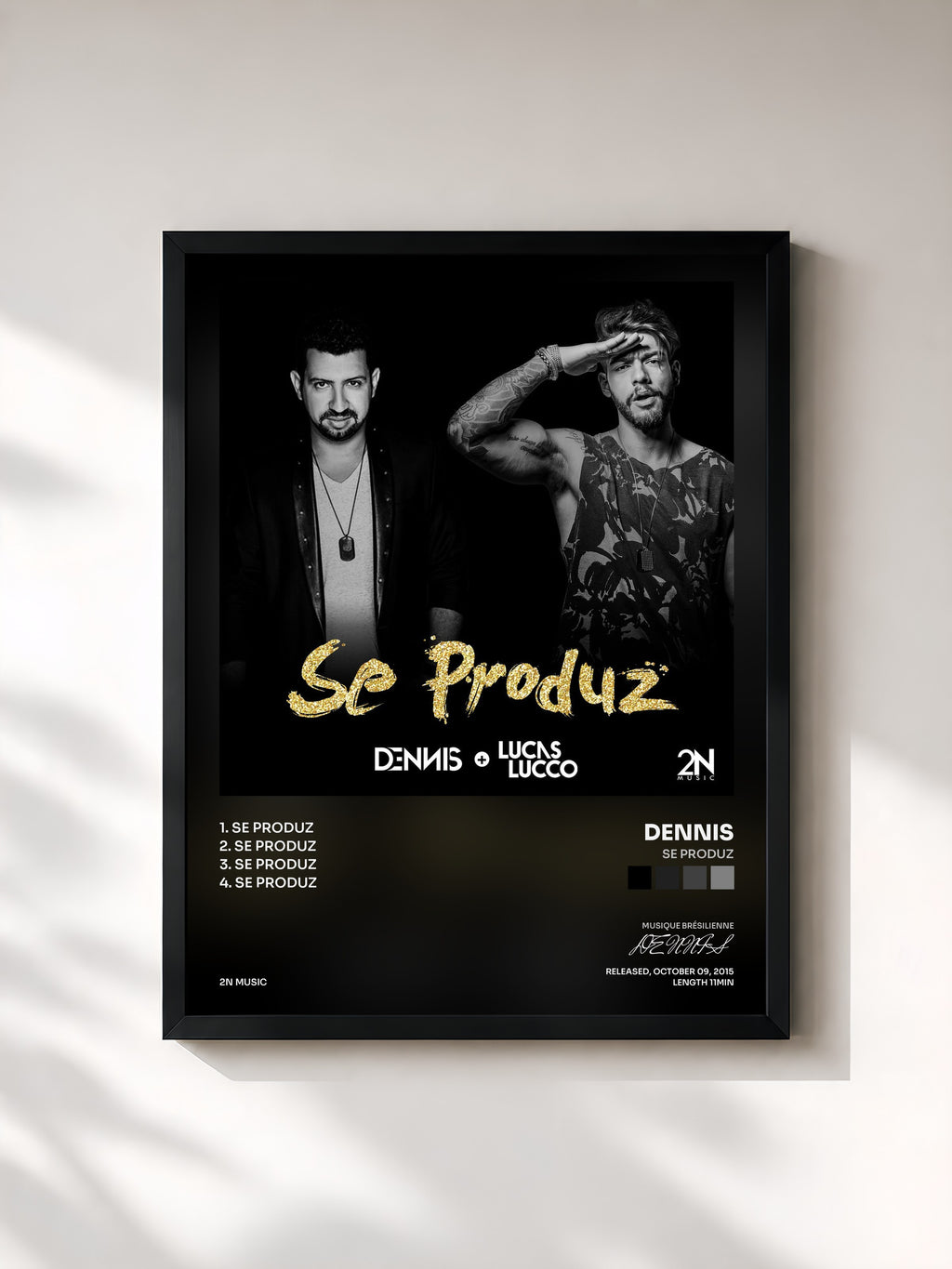 #noir Tableau de l'album Se Produz de DENNIS, cadre noir, imprimé et encadré en France