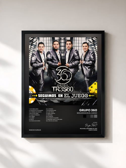 Grupo 360 · Seguimos En El Juego — Affiche encadrée