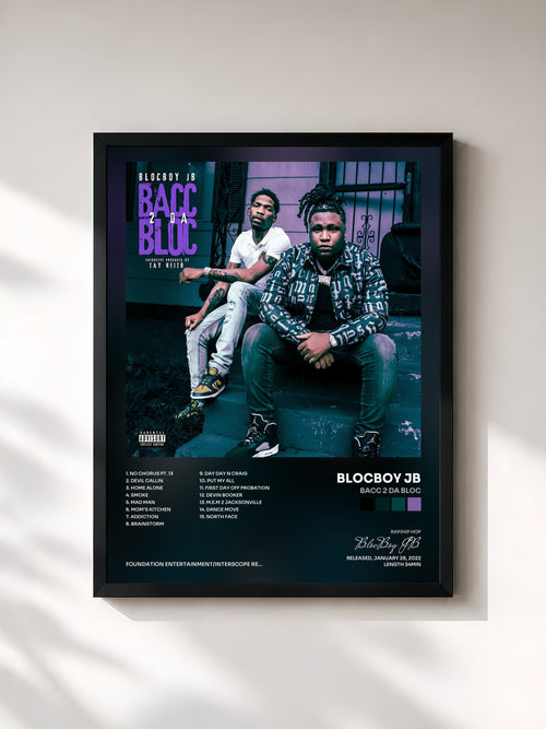 BlocBoy JB · Bacc 2 Da Bloc — Affiche encadrée