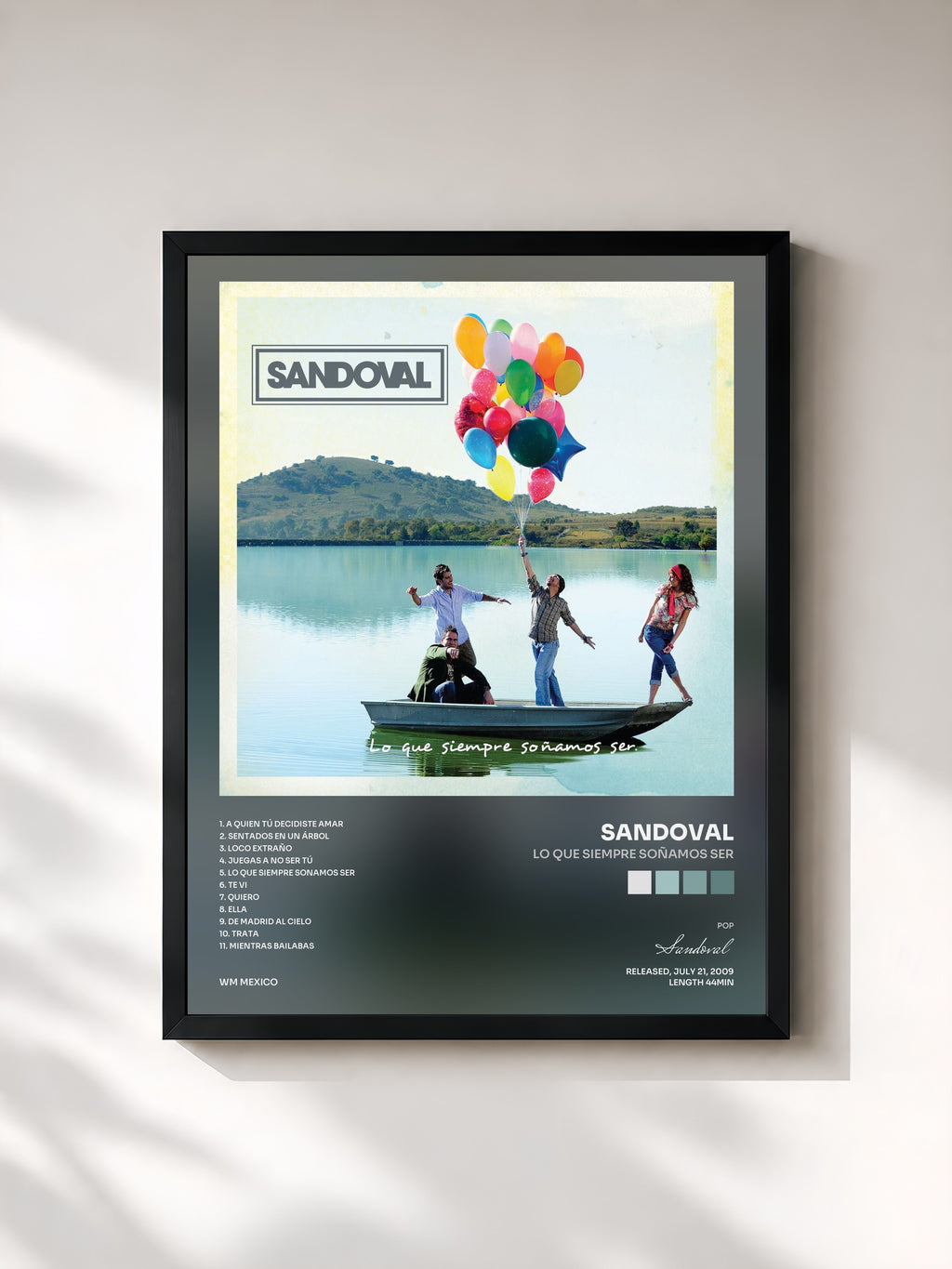 #noir Tableau de l'album Lo Que Siempre Soñamos Ser de Sandoval, cadre noir, imprimé et encadré en France