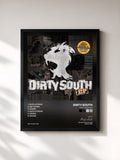 #noir Tableau de l'album Dirty South EP de Dirty South, cadre noir, imprimé et encadré en France