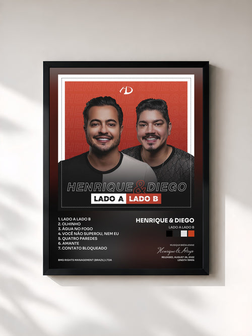 Henrique & Diego · Lado A Lado B — Affiche encadrée