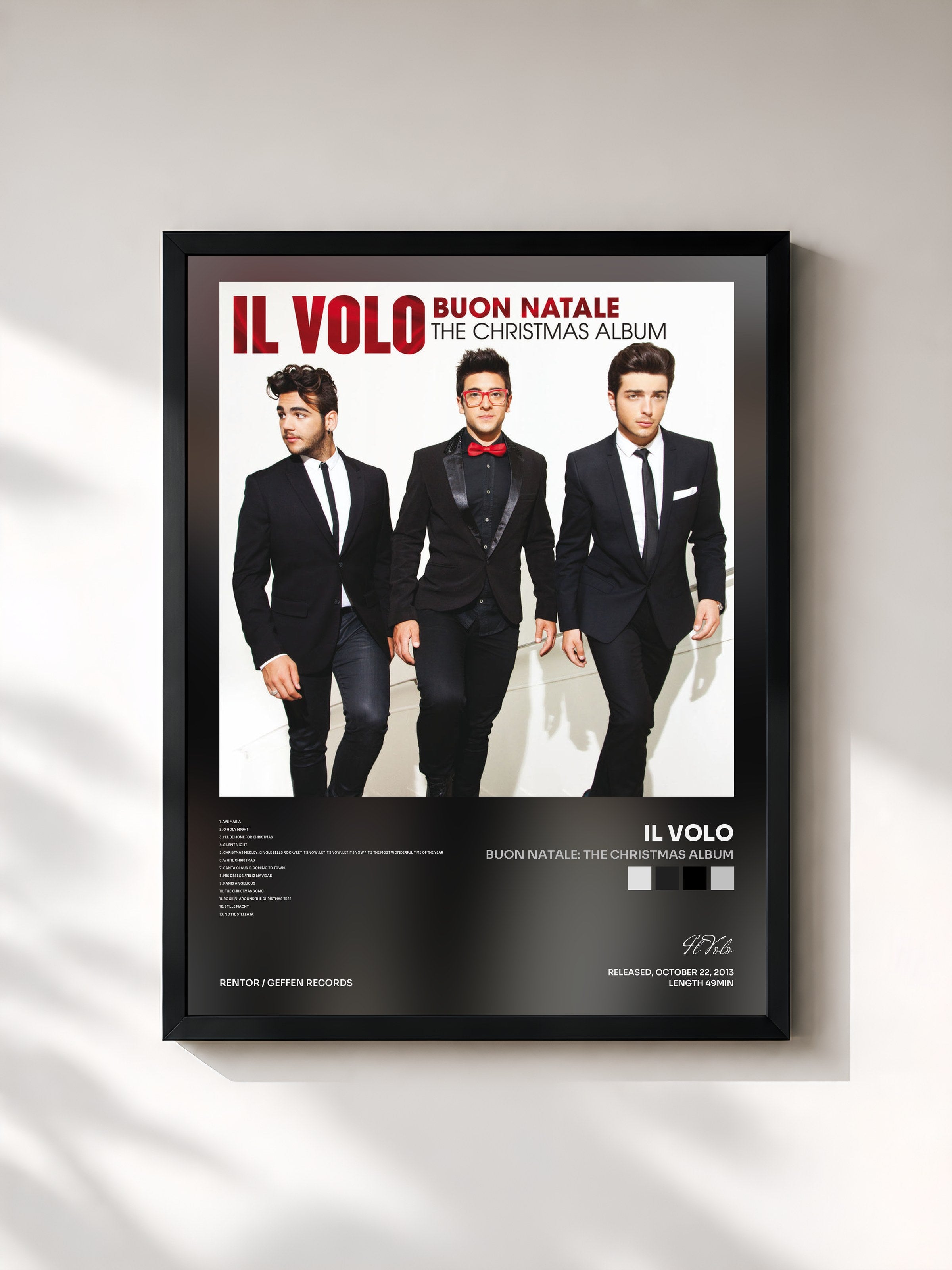 #noir Tableau de l'album Buon Natale: The Christmas Album de Il Volo, cadre noir, imprimé et encadré en France