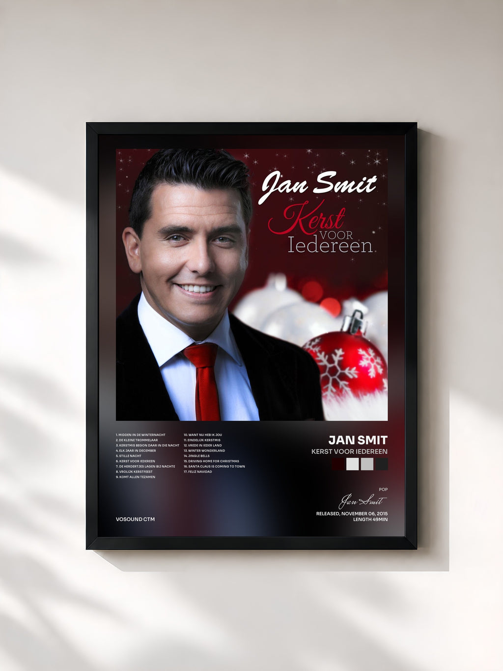 #noir Tableau de l'album Kerst Voor Iedereen de Jan Smit, cadre noir, imprimé et encadré en France