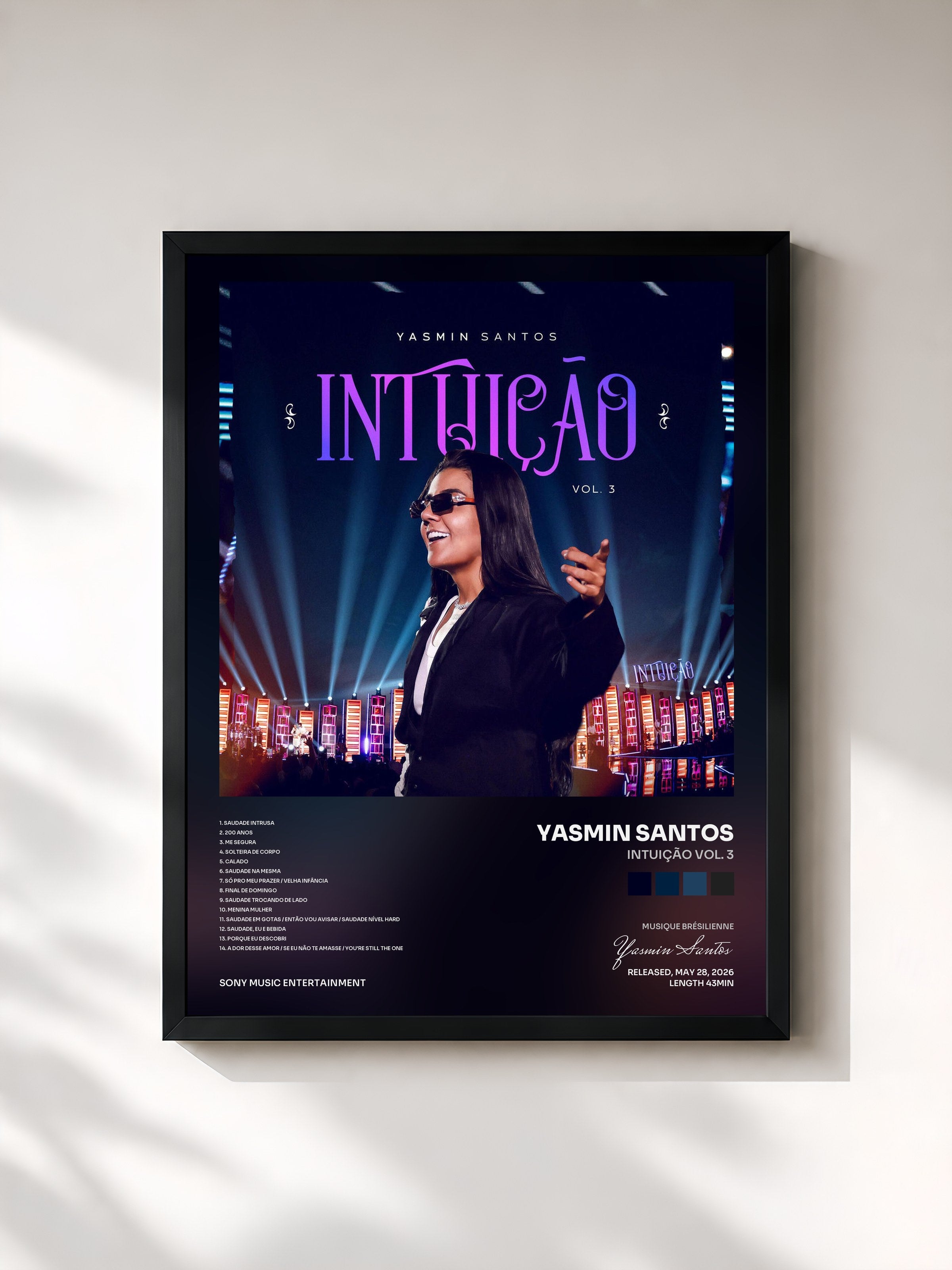 #noir Tableau de l'album Intuição Vol. 3 de Yasmin Santos, cadre noir, imprimé et encadré en France