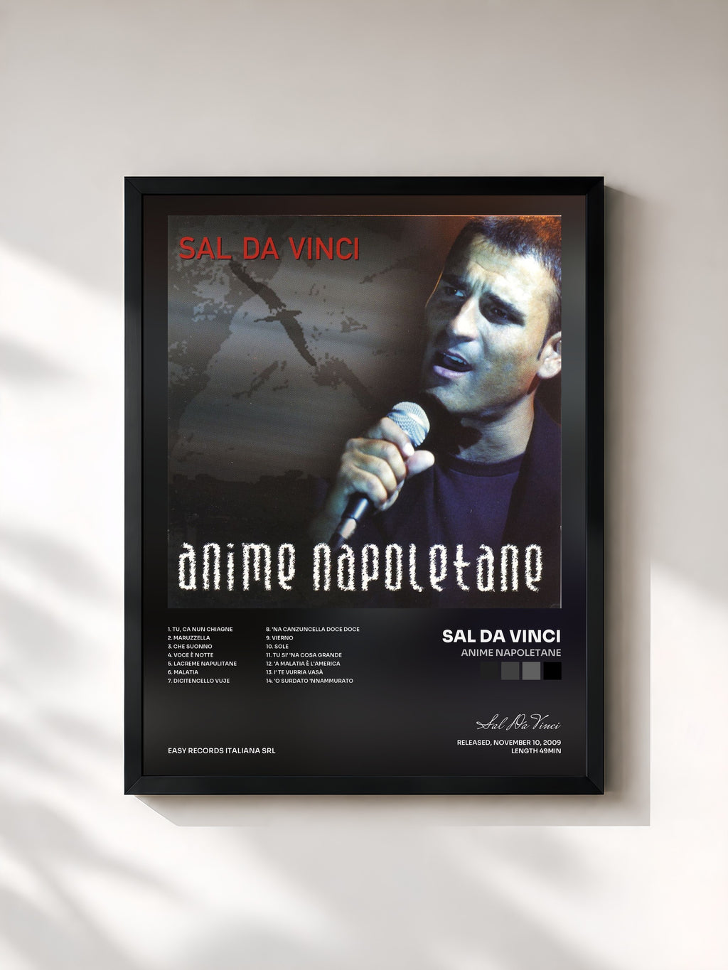 #noir Tableau de l'album Anime napoletane de Sal Da Vinci, cadre noir, imprimé et encadré en France