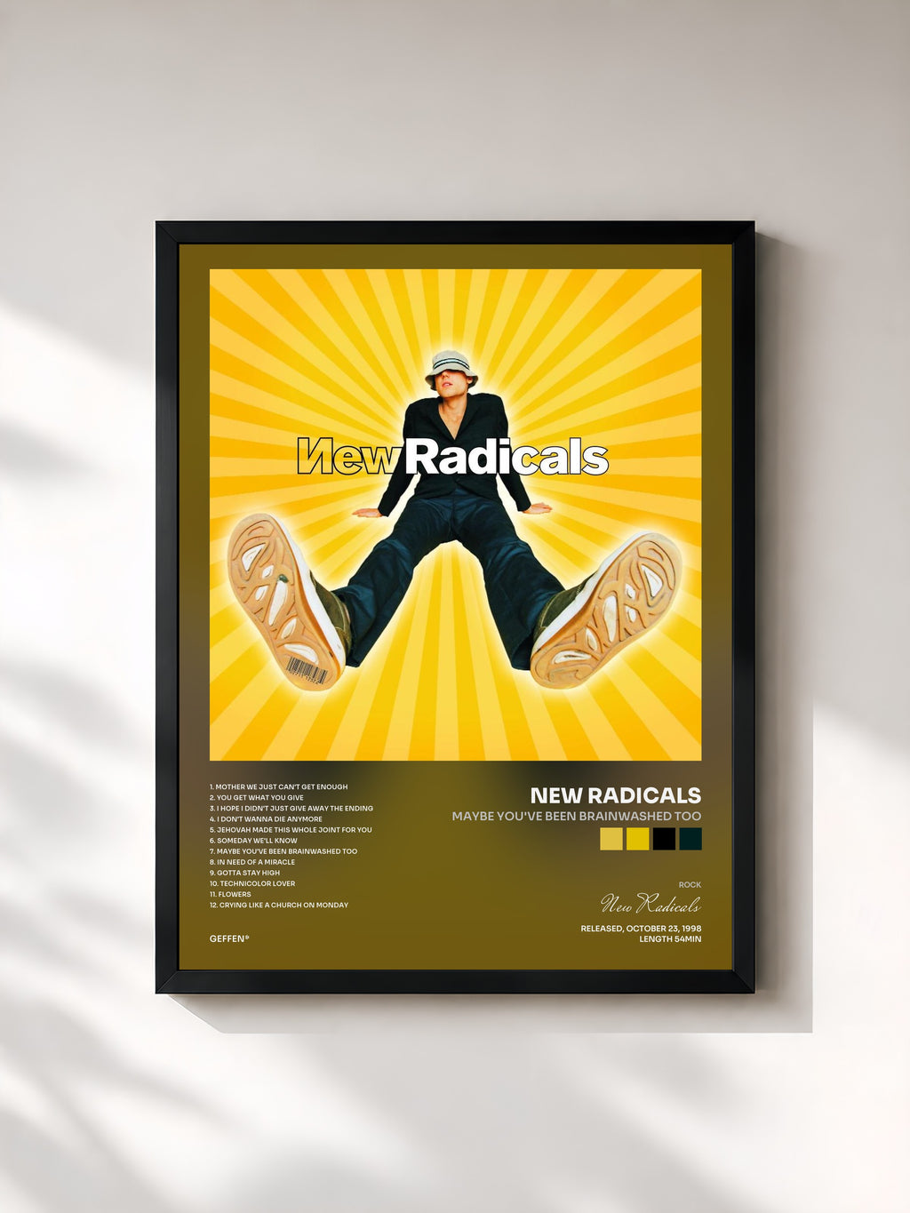#noir Tableau de l'album Maybe You've Been Brainwashed Too de New Radicals, cadre noir, imprimé et encadré en France