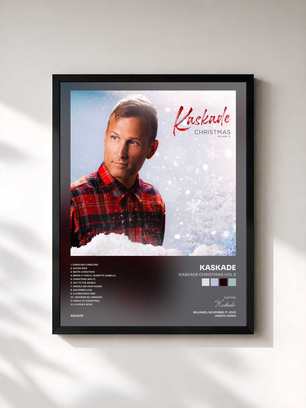 #noir Tableau de l'album Kaskade Christmas Vol 2 de Kaskade, cadre noir, imprimé et encadré en France
