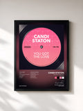 #noir Tableau de l'album You Got The Love (Rerecorded) de Candi Staton, cadre noir, imprimé et encadré en France