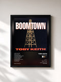 #noir Tableau de l'album Boomtown de Toby Keith, cadre noir, imprimé et encadré en France
