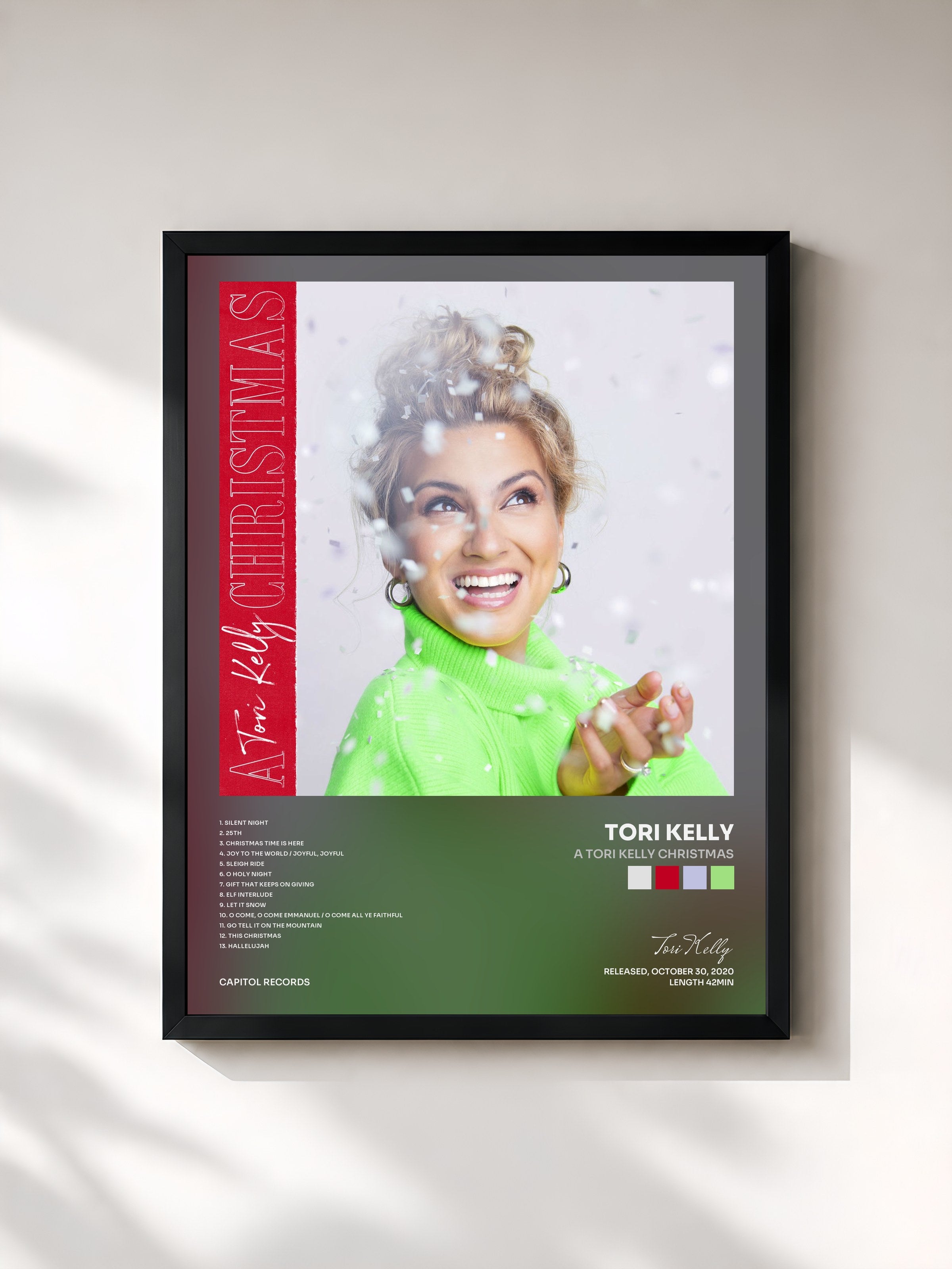 #noir Tableau de l'album A Tori Kelly Christmas de Tori Kelly, cadre noir, imprimé et encadré en France