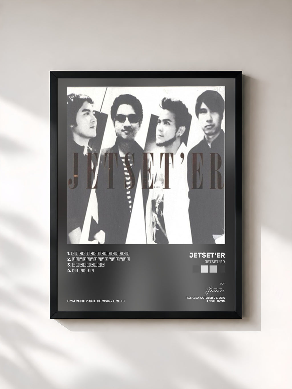 #noir Tableau de l'album JETSET 'ER de Jetset'er, cadre noir, imprimé et encadré en France