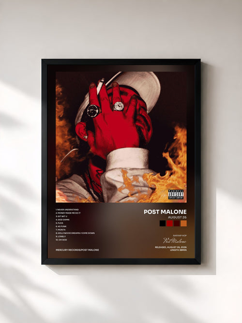 Post Malone · August 26 — Affiche encadrée