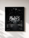 #noir Tableau de l'album Black Circle de Money Man, cadre noir, imprimé et encadré en France