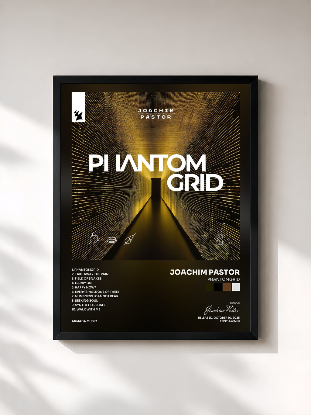 #noir Tableau de l'album PHANTOMGRID de Joachim Pastor, cadre noir, imprimé et encadré en France