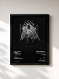 #noir Tableau de l'album Someday Somewhere de Mura Masa, cadre noir, imprimé et encadré en France