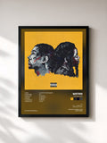 #noir Tableau de l'album DOU3LE 3AK de WSTRN, cadre noir, imprimé et encadré en France