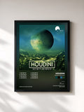 #noir Tableau de l'album Secrets Remixed de Houdini, cadre noir, imprimé et encadré en France