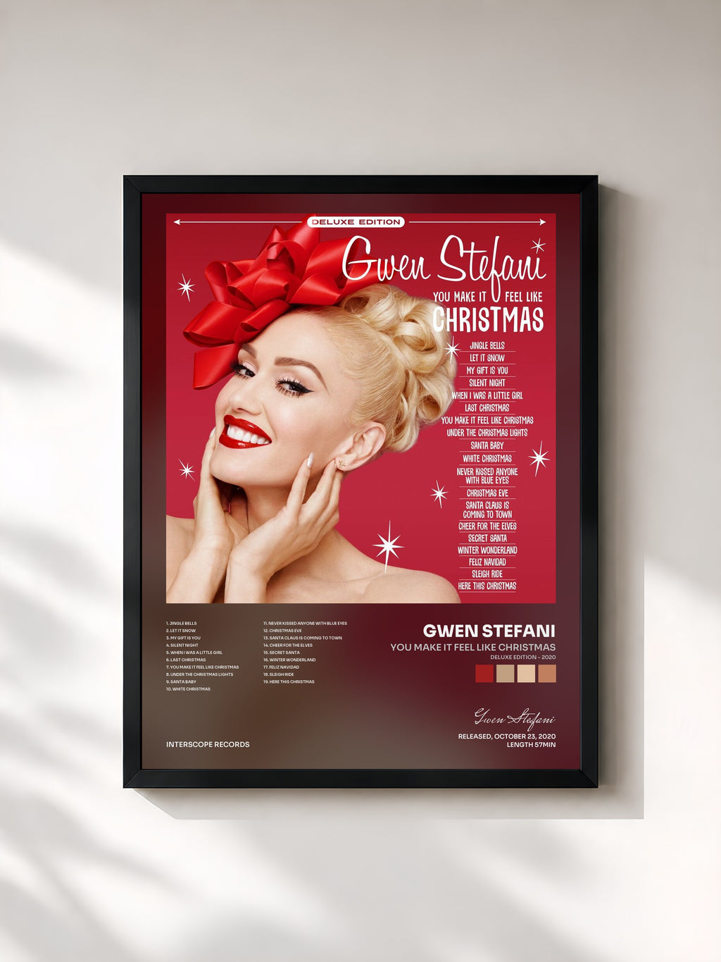 #noir Tableau de l'album You Make It Feel Like Christmas (Deluxe Edition - 2020) de Gwen Stefani, cadre noir, imprimé et encadré en France