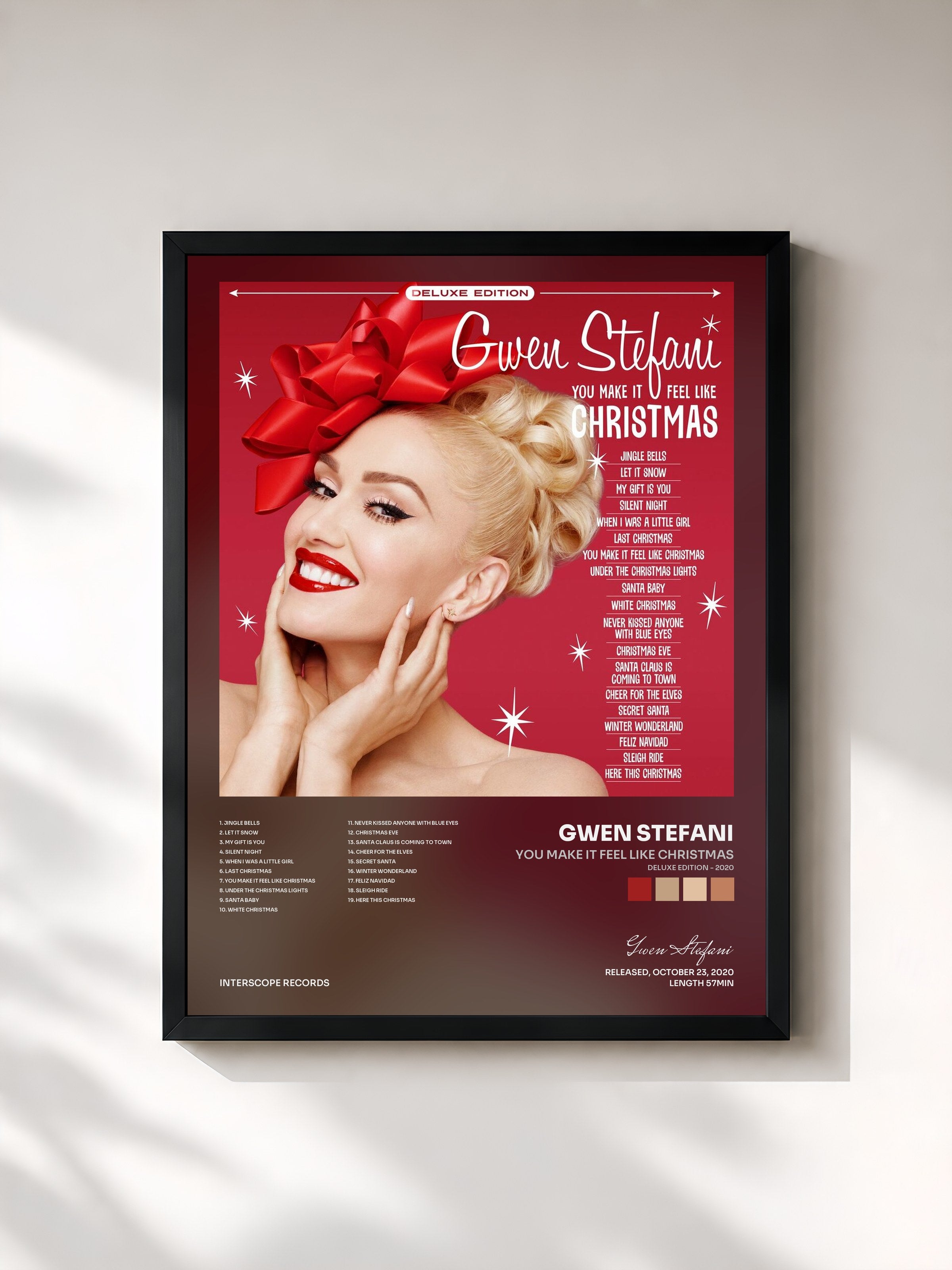 #noir Tableau de l'album You Make It Feel Like Christmas (Deluxe Edition - 2020) de Gwen Stefani, cadre noir, imprimé et encadré en France