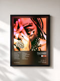 #noir Tableau de l'album Heart Full of Rage 2 de Tyla Yaweh, cadre noir, imprimé et encadré en France
