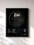 #noir Tableau de l'album Unreleased 2 de RAC, cadre noir, imprimé et encadré en France